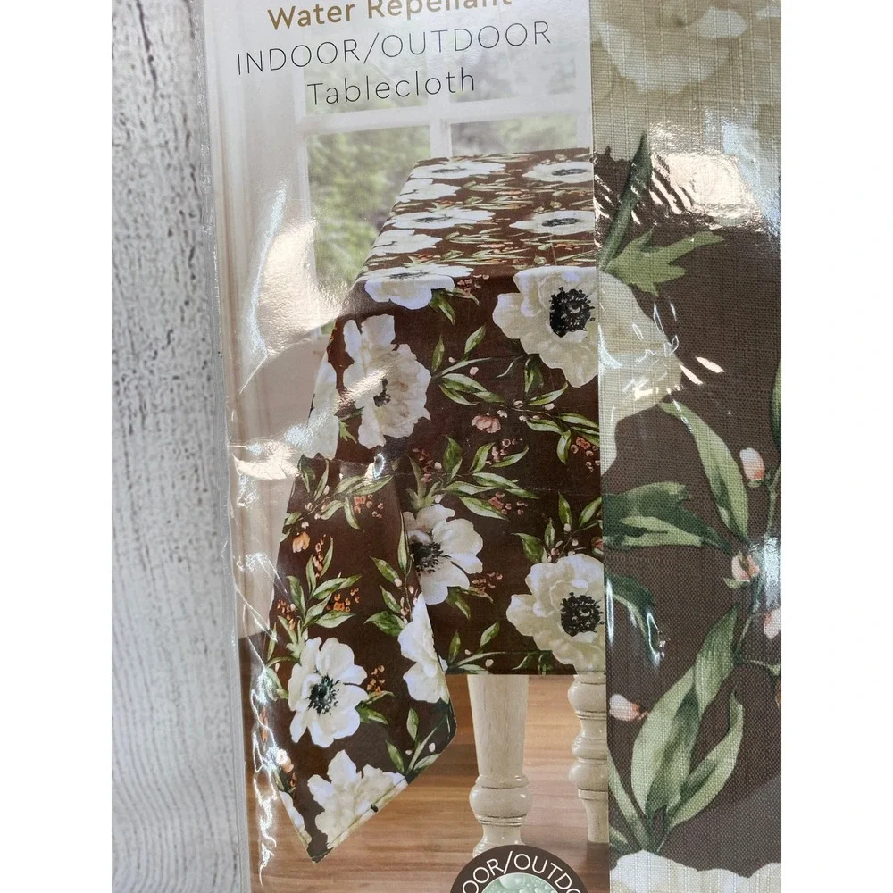 Colordrift Tablecloth Augustine Garden 60x104 Brown Floral Indoor Outdoor Oblong